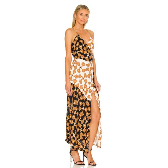 MinkPink Nour Cami Wrap Midi Maxi Dress Sleeveless Slit Coastal Light Sexy Funky - Picture 3 of 12
